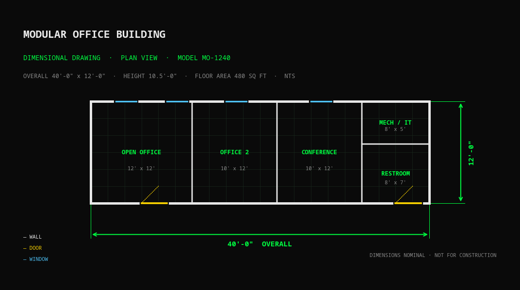 Modular Office Building — Dimensional Drawing